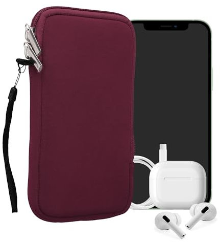 kwmobile Handytasche für Smartphones XL - 6,7/6,8 - Neopren Handy Hülle Brombeere - Handy Tasche 17,2 x 8,4 cm Innenmaße