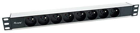 Equip 333313 Unidad de distribución de energía (PDU) 8 Salidas AC 1U Negro, Plata
