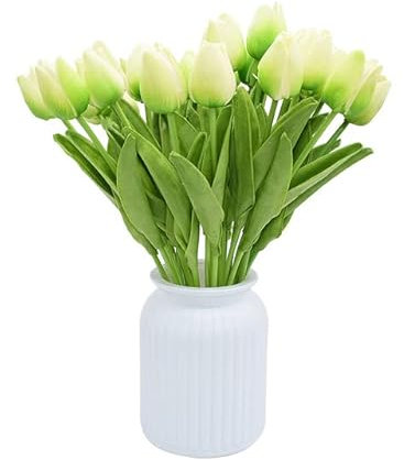 10 stücke Künstliche Tulpe Blumen Weiß Gelb Real Touch Tulpen Blumenstrauß Für Hausgarten Dekor Hochzeit Geburtstagsfeier Gefälschte Blume-F11