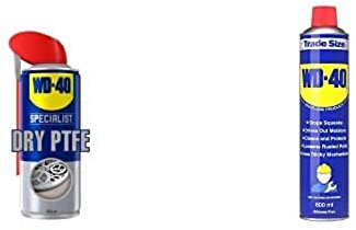 WD-40 443945 Specialist Anti Friction Dry PTFE Lubricant Smart Straw 400ml Bundle with WD-40 44010A Multi-Use Product Original Spray Can 600ml