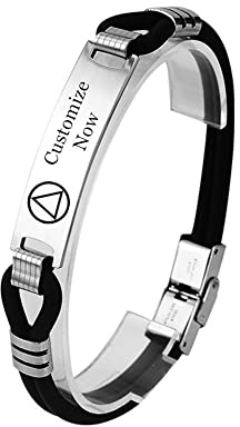 Personalisierte Nüchternheit Wiederherstellung Layered Silikon Armband, Inspirierende Alkoholiker Anonyme Alchohol Sucht Nüchterne Wiederherstellung Armreif Inspirierende AA AF Geschenke, 8,26 Zoll