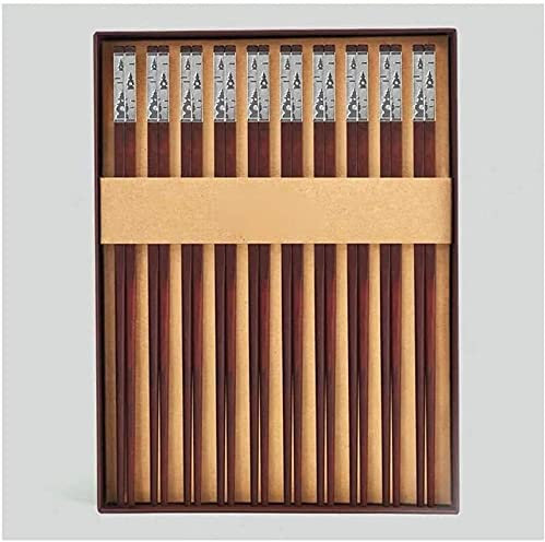 Bacchette, Bacchette Cinesi Lavabili Coppille Rosse in Palissandro, Bacchette in Legno Massiccio in Oro, Non verniciate e Senza Cera, Bacchette di confezionamento da Regalo (Color : Silver)