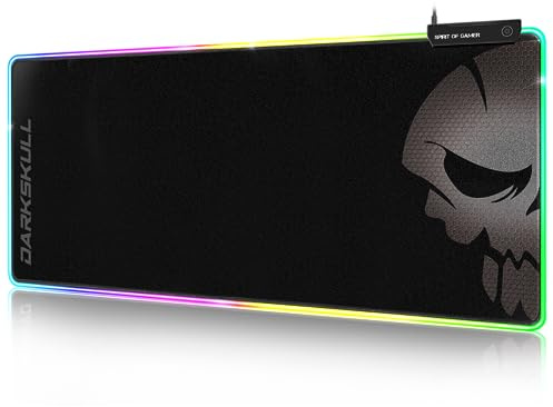 Grand Tapis de Souris Gamer XXXL RGB (900x400 mm) + Hub 4 Ports USB Inclus | 12 Modes de Rétroéclairage | Base Antidérapante en Caoutchouc | Gaming Mousepad Lumineux Ergonomique pour PC