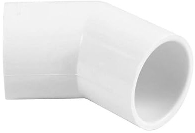 PVC White Metric Plumbing Fittings Pipe Tubing for Aquarium Fish Tank Pond Solvent Weld Plumbing (45 Degree Elbow, 50mm)