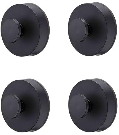 ANMEISH 4PCS Black Suction Stick Hooks,Vacuum Suction Cup Towel Holder, Waterproof Heavy Duty ABS Sucker Hook for Shower Bathroom Kitchen Wall,No Drilling Removable Traceless