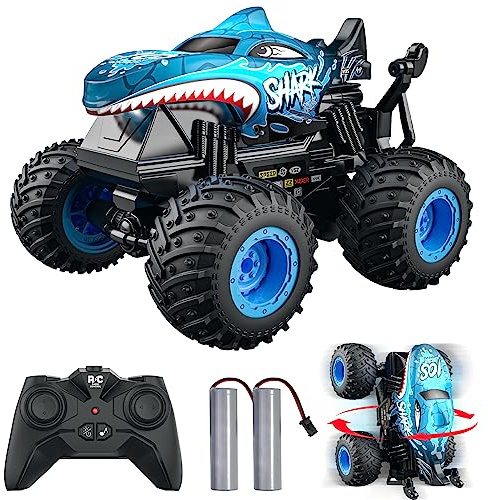 ACAMMZAR Macchina Telecomandata per Bambini, 2.4GHz 20+Km/h Monster Truck Telecomandato, Camion Auto con Musica 360°Rotazione, Macchina Radiocomandata per Ragazzi, Ragazze, Adulti Regali, Blu