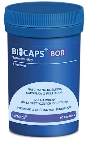 ForMeds - Bicaps BOR 3mg - Borsäure - Starke Knochen - Nahrungsergänzungsmittel mit Pflanzenextrakten - Veganer - Vegetarier - 1 kapsel pro Tag - 60 kapseln