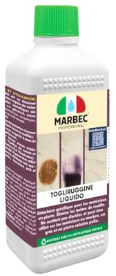 MARBEC TOGLIRUGGINE LIQUIDO 500ML Détachant spécifique pour éliminer les taches de rouille, les oxydes métalliques et les engrais ferreux des sols et des murs