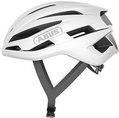 ABUS Rennradhelm StormChaser ACE - Leichter Fahrradhelm für Radrennen, Gravelbike-Touren und Cyclocross - für Damen und Herren - Größe M, Weiß