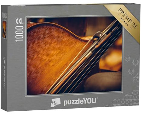 Puzzle 1000 Teile XXL „Nahaufnahme: Kontrabass und Bogen“ – aus der Puzzle-Kollektion Musik, Menschen