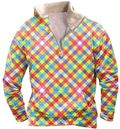 KONG JIMFAN Pullover Herren Mit Kapuze Langarm Pullover Sweater Langarm Herren Pullover Sweatjacke Herren Pullover Herren T-Shirt Long Sleeve Herbst-Sweatshirt Sweat(Fluorescent Green,4XL)