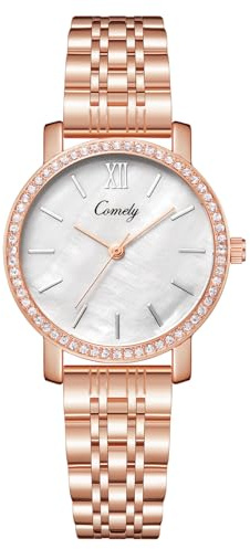 CIVO Armbanduhr Damen Edelstahl Damenuhr: Hip Rosegold Uhr für Frauen - Wasserdicht Analog Quartzuhr
