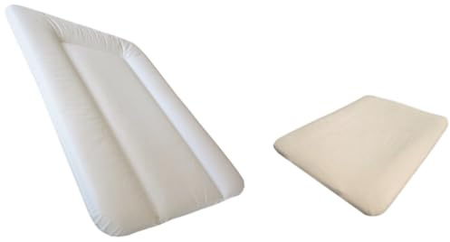Steff - Set - Wickelauflage - 70x50 cm - Weiß + Wickelauflagenbezug - Ecru - Qualitätssiegel OEKO-TEX Standard 100