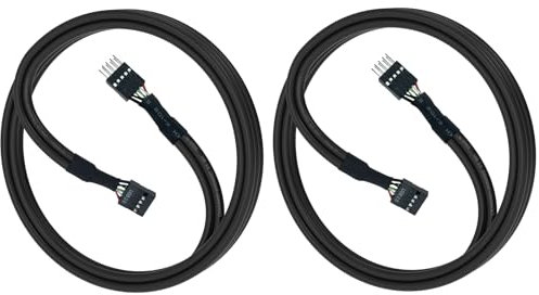 SDTC Tech USB Header Extension Cable, 20.3 inches USB 2.0 9-Pin Male to Female Internal Motherboard Header Cable for USB Ports, Expansion Cards and Motherboard Ports, 2 Pcs