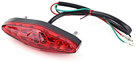 Haosie DC 12V Motorcycle LED Brake Tail Light - 15 LED Lights, Waterproof, Compatible with Dirt Bike, ATV, Scooter (Red)
