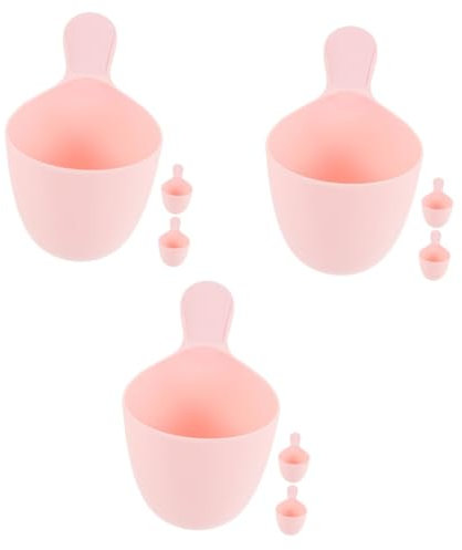 IMIKEYA 3St -Wasserlöffel Shampoo-Spülbecher Haarspülbecher waschen Haar Tasse Duschkelle Badspülbecher babylöffel Kinder Schöpflöffel tragbarer Wasserlöffel Plastikkelle pp Rosa