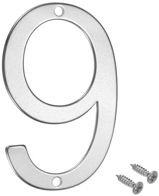 M METERXITY 1-Pack House Number, 2 Inch 304 Stainless Steel Mailbox Number Door Number Signage for Garden/Hotel/Mailbox/Address/Sign, House Number for Outside [Number 9, Silver]