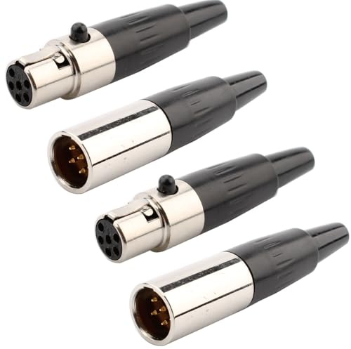 RUNCCI-YUN 2Set Mini 6-polige XLR-Stecker und-Buchsen Anschlüsse,Mikrofonkabelstecker,Mikrofon-Audiobuchse Lötanschluss XLR Einbaubuchse Buchse,für Mikrofonlautsprecher