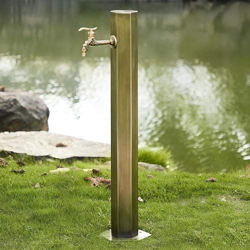 XLSJK Fontana da Giardino, Colonna d'Acqua per Giardino Indipendente, Colonna d'Acqua Antigelo, Colonna d'Acqua per Giardino in Acciaio Inossidabile, per Cortile/Fattoria/irrigazione