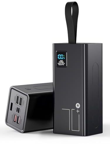 Power Bank 70000mAh, große powerbank, Externer Handyakku PD 30W& QC 4.0 Schnell Aufladende Powerbank, USB C 5 Ausgängen & 2 Eingängen mit LED Display Tragbares Ladegerät für iPhone,Camping, Outdoor