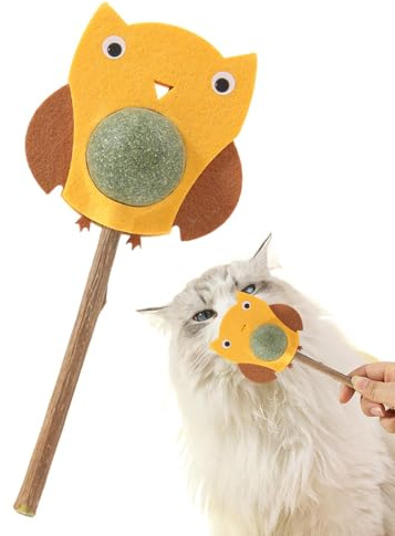 Boules de Jeu avec Herbe à Chat, interactifs avec Herbe à Chat pour Chats d'intérieur - interactifs avec Herbe à Chat Hibou de Dessin animé, Boules d'herbe à Chat pour Le Nettoyage de la