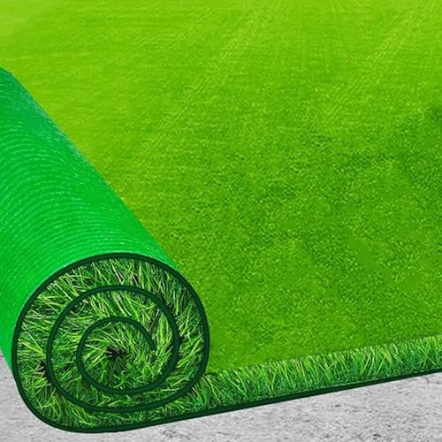 JCSRYD Synthetische Kunstrasen Outdoor, 30 mm Realistischer Kunstrasenteppich, Rasenteppich für Gartenbalkon mit Drainagelöchern(3.2 * 6.5ft/100 * 200cm)