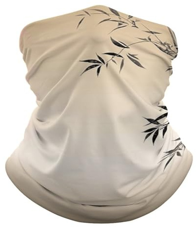 QMNRTK Cagoule en bambou avec protection UV - Cache-cou respirant - Masque de ski pour homme et femme - Bandana élastique - Blanc - Taille unique