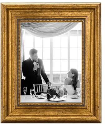 CABBEL Cadre photo 13x18 cm Or – Style Baroque Vintage – Pour affiches, photos et certificats – Verre acrylique incassable – Élégant & décoratif – Idéal pour salon, bureau ou galerie