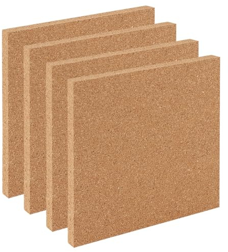 OLYCRAFT 4 Stück 15x15cm Quadratische Korkplatten Pinnwand 10mm Dick | Kork Sheets Pinnwände, Korktafel Aus Holz, Dekorative Anzeigetafeln, Für Pinnwände Wanddekorationen und DIY-Kunsthandwerk