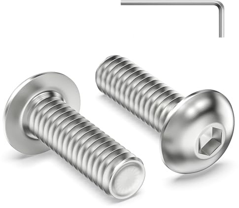 Zuyya 30 Stück Linsenkopfschrauben M8 x 25 mm Flachkopfschrauben M8 | Edelstahlschrauben Innensechskant, Edelstahl A2 V2A, Vollgewinde Halbrundkopfschrauben mit Innensechskantschlussel