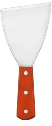Set of 2 Large Stainless Steel Spatulas for Grilling, Iron Plate Cooking, Pizza, Steak, Wooden Handle, Slotted Spatula, Kitchen