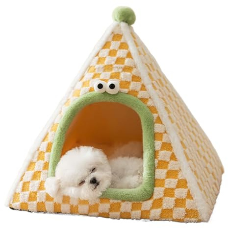 Letto Grotta per Cani, Tenda Chiusa per Animali Domestici per Gatti, Cuccioli e Cani di Piccola Taglia, di Sicurezza in Peluche Caldo Ideale per Camera da Letto, Soggiorno o Uso in Viaggio,