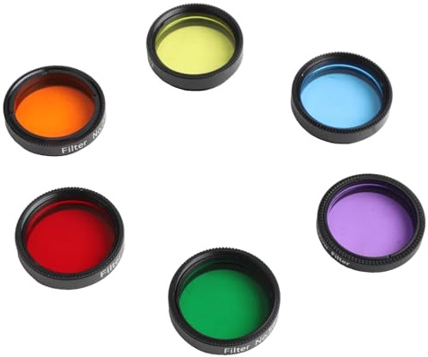 Moliuoly teleskopfilter 31,7 mm (1,25 tum) för astronomisk observation, aluminiumlegering + plast, med förvaringslåda – 6 delar