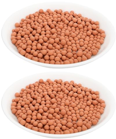 SEWACC Pierre de Substrat en Céramsite pour Culture Hydroponique, Granulométrie Grosse et Petite, Couleur Terre Cuite, 2 Paquet de 1000g pour Pots de Fleurs et Orchidées, Améliore