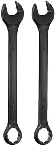 sourcing map 2 llaves combinadas métricas de 30 mm, caja de 12 puntos y llave de extremo abierto, llaves de doble extremo, herramientas para reparación de maquinaria automotriz doméstica, color negro