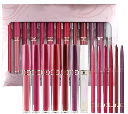 Combo Crayon et Rouge à Lèvres Outil de longue tenue | Set de rouges à lèvres hautement pigmentés Pour le , soirées, anniversaires, festivals, utilisation à la maison, pour