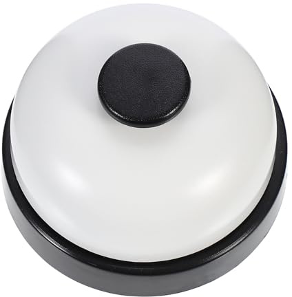 OATIPHO Campana de Servicio y Timbre para Mesa Sonido Audible 7.3X7.3X4.5 Pulgadas Adecuado para Recepción de Hotel y Atención en Mostrador Portátil y Ligera