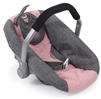 Bayer Chic 2000 708 15 Puppen-Autositz für Baby-Puppen, Puppentrage, Melange grau rosa, 45 x 31 x 32 cm
