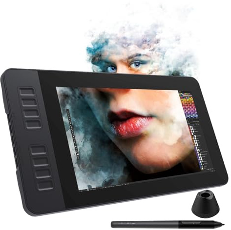 GAOMON PD1161 Drawing Tablet 11.6 Inch IPS Tilt Support Pen Display - Drawing Pad with 8 Shortcuts and 8192 Levels Battery-Free AP50 Stylus Black