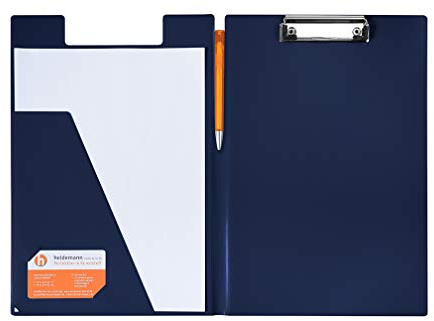 Heidemann Aufklappbare Klemmbrettmappe DIN A4 Plus, 11100000 (Dunkelblau)