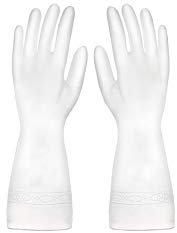 One Pair Durable Dish Washing Gloves Kitchen Scrubber Rubber Gloves Washing Fruit Vegetable Bathroom Cleaning Nitrile Gloves,L