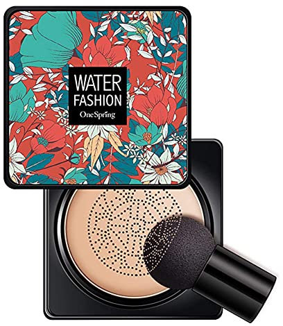 Air Cushion Foundation - Base de maquillaje con forma de seta, cojín de aire, CC Cream, base líquida, crema BB, crema líquida para todo el día, hidratante, natural, corrector