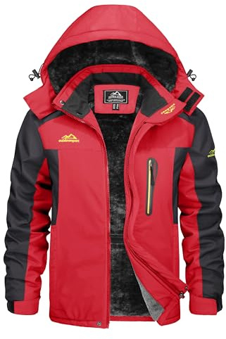 KEFITEVD Chaqueta Esquí Polar Hombre Snowboard Impermeables Abrigos