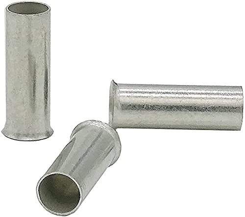 100x Aderendhülsen 0,75/1,50/6/10 mm² gal. verzinnt blank unisoliert DIN 46228.1 ohne Kunststoffkragen (6,00mm² - 12mm)