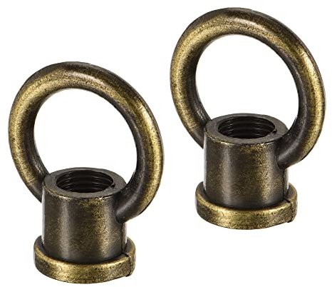 MECCANIXITY Eye Nut 15kg Max Load 29x35mm M10 Thread Ring Shape Female Loop for Hanging Lamp Chandelier, Bronze Pack of 2