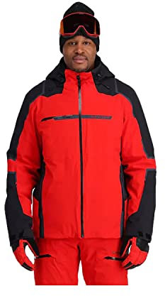 Spyder M Titan Rot - Dermizax™ Wasserdichte isolierte Herren PrimaLoft Skijacke, Größe XL - Farbe Volcano - Black