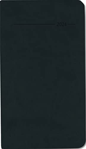 Taschenkalender Tucson schwarz 2024 - Büro-Kalender 9x15,6 cm - 1 Woche 2 Seiten - 128 Seiten - mit weichem Tucson-Einband - Alpha Edition