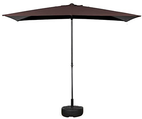 ESCOLL Balkon Sonnenschirm Halb Rechteckig 250cmx130cm Kleiner Balkonschirm Halbrund Schirmständer Terrassenschirm Gartenschirm (Color : Natürlich)