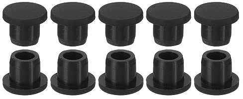 sourcing map Silikon Gummi Loch Stopfen Weich Flexibler Stopfen für 9-10mm Loch Schwarz 10Stk
