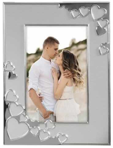 Hama Bilderrahmen 13x18 (Fotorahmen, Portraitrahmen, Hochformat, Querformat, zum Hängen, Hinstellen, Hängevorrichtung, Aufsteller, Bildformat 13 x 18 cm) silber